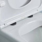 Lifestyle image of the Tavistock Black Thermoset Toilet Seat Hinge Cover Caps